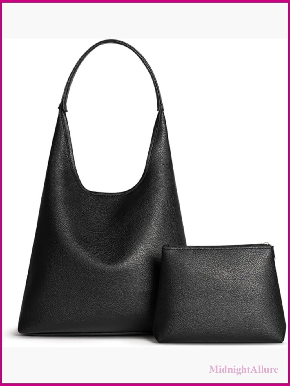 Large Slouchy Shoulder Bag - Soft Vegan Leather Everyday Tote Purse Fits Laptop